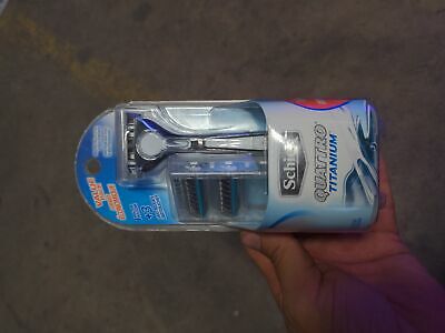 Schick Quattro Titanium Men?s Razor Value Pack: Handle + 3 Cartridges (6922800660663)